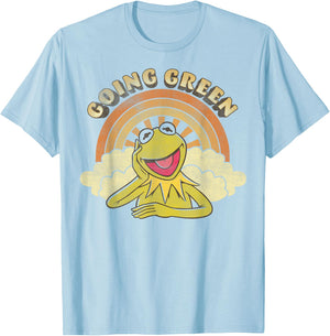 Disney The Muppets Kermit The Frog Going Green Sunrise T-Shirt - T-Shirt | Light Blue