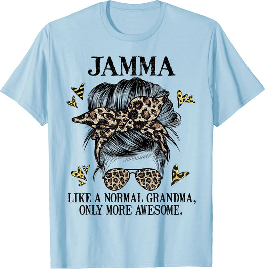 Jamma Like a Normal Grandma Only More Awesome Mothers Day T-Shirt - T-Shirt | Light Blue