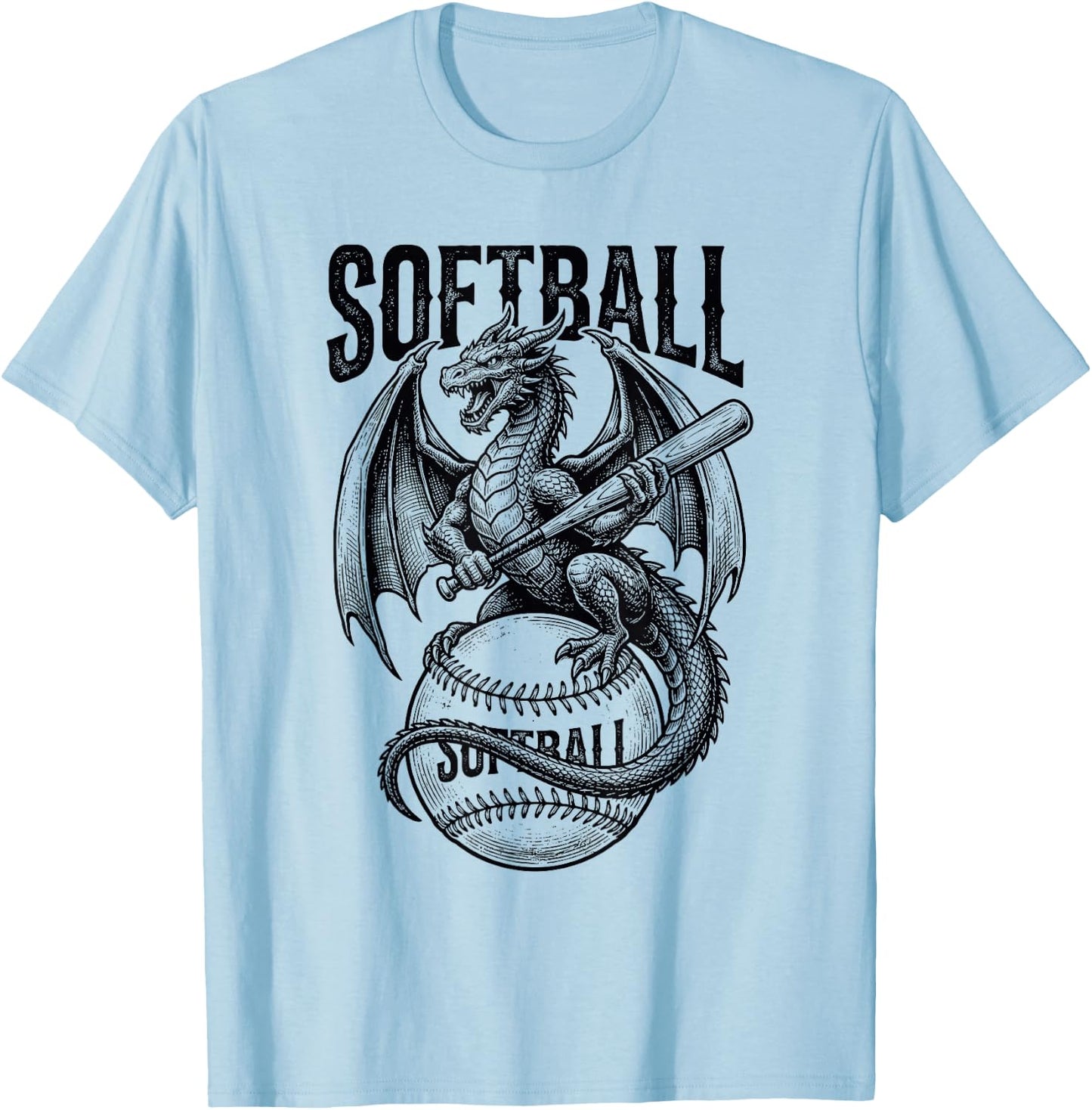 Softball Dragon T-Shirt - T-Shirt | Light Blue