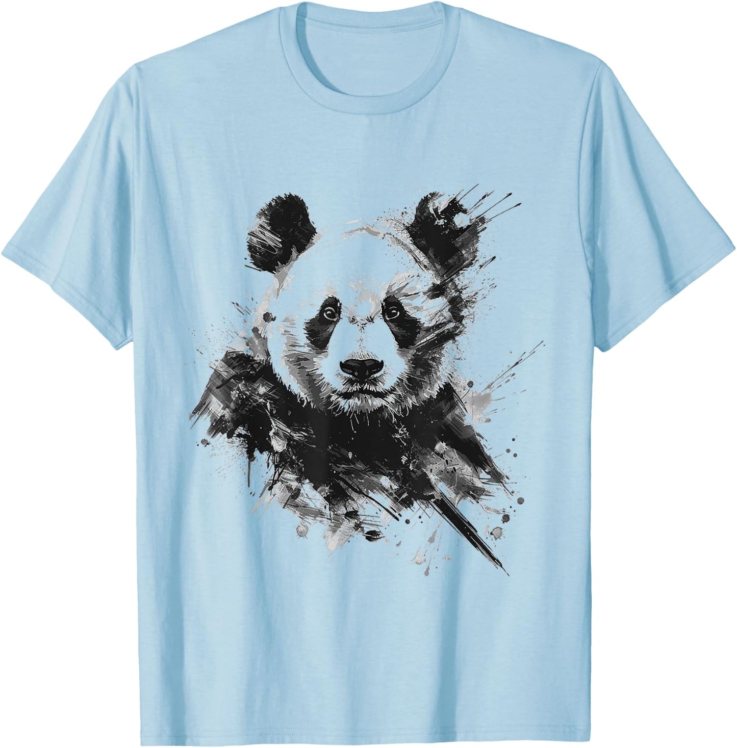 Panda Animal Print Zoo Dessin Illustration Peinture Panda T-Shirt - T-Shirt | Light Blue