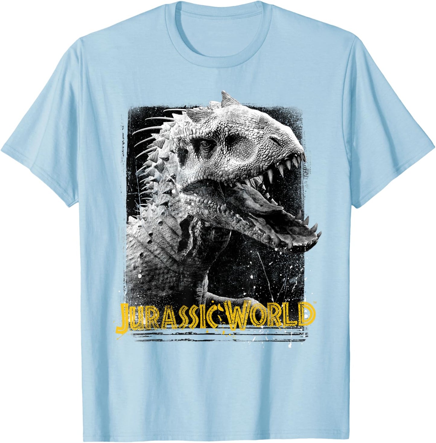 Jurassic World Indominus Rex , Men's Grey Classic Fit Short Sleeve , Size Small T-Shirt - T-Shirt | Light Blue
