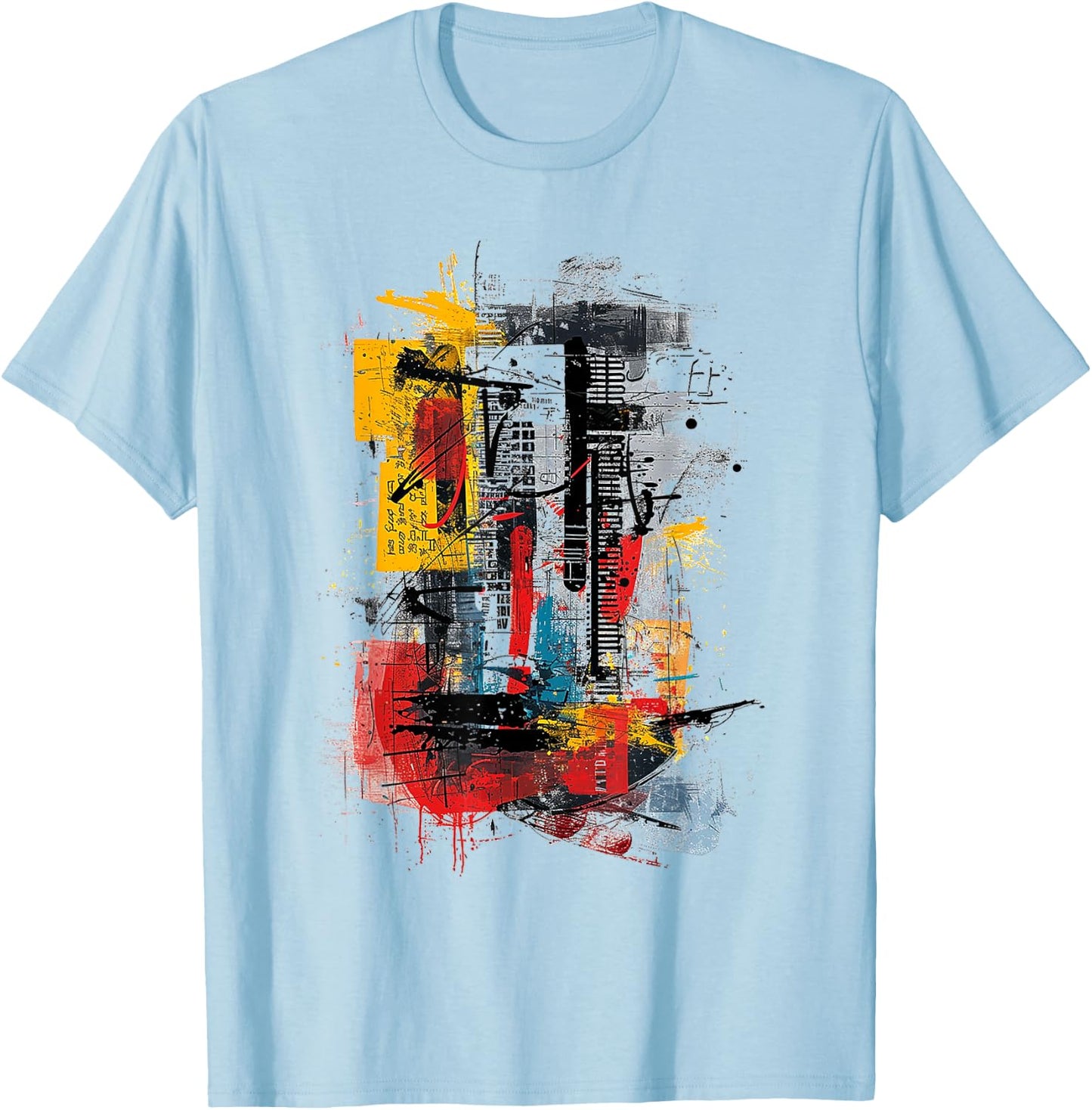 Abstract Art Pattern Drawing Illustration Painting , white, S T-Shirt - T-Shirt | Light Blue