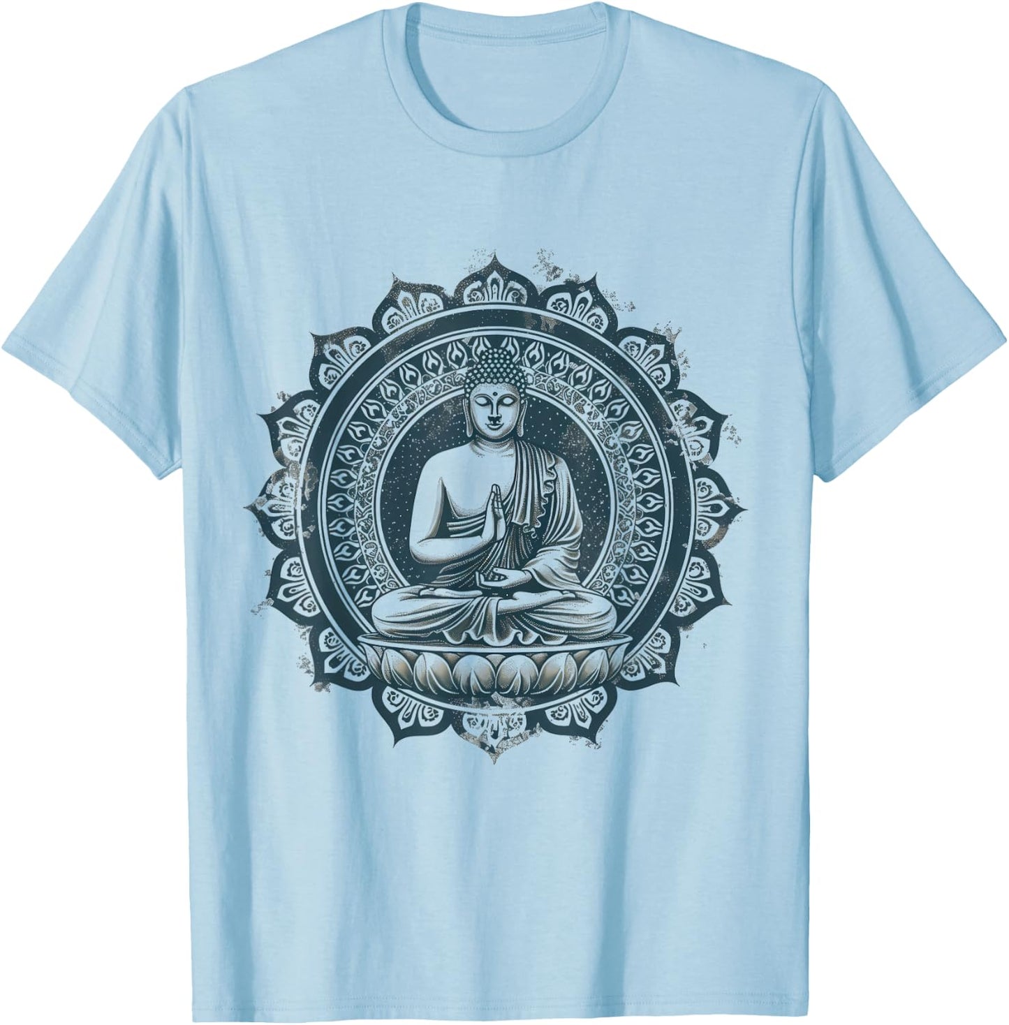 Meditation Zen Buddha Buddhist Zen Buddha Spiritual Hindu , black T-Shirt - T-Shirt | Light Blue