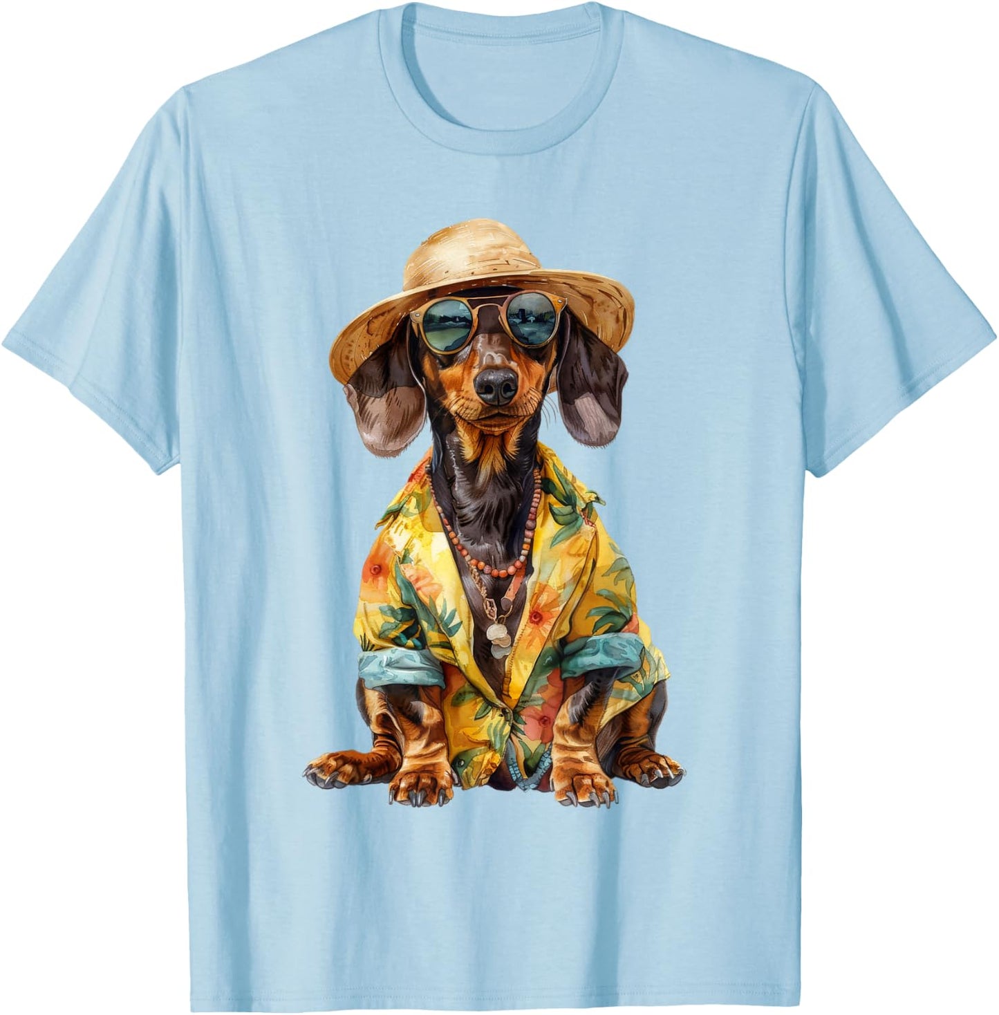 Summer Dog Dackel & Dachshund T-Shirt - T-Shirt | Light Blue