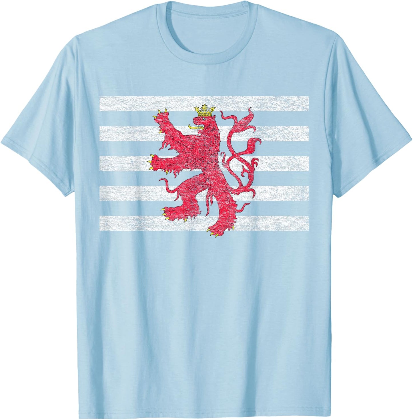 Luxembourg Flag Red Lion Ensign Version T-Shirt - T-Shirt | Light Blue