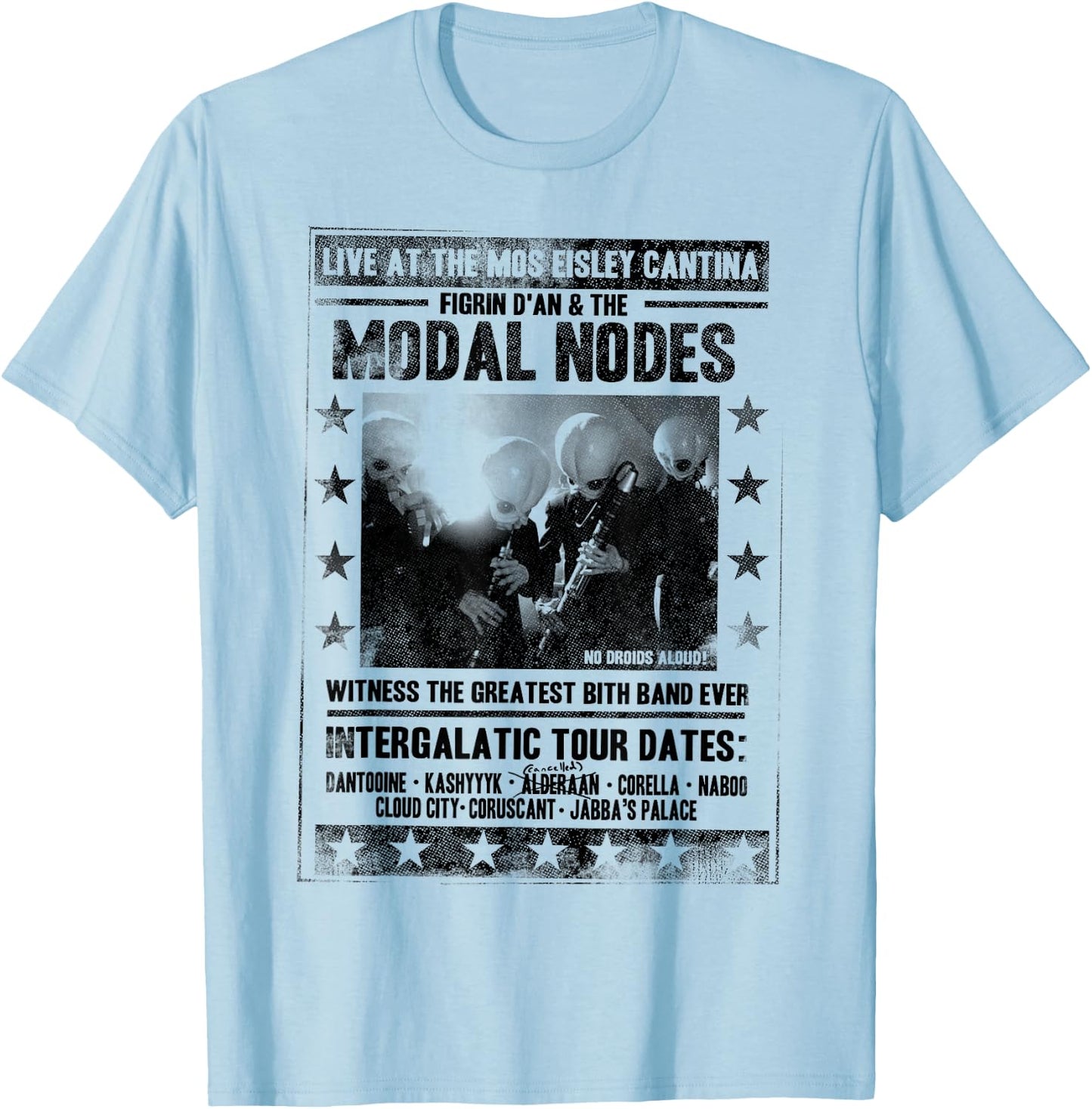 Star Wars The Cantina Band Poster Flyer Graphic T-Shirt - T-Shirt | Light Blue