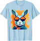 Cool Bunny Face With Sunglasses Easter Day Boys Men Kids T-Shirt - T-Shirt | Light Blue