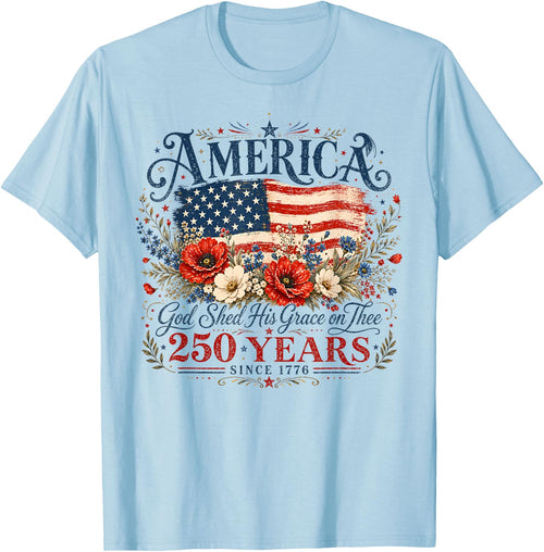 USA 250 Years America God Shed His Grace On Thee 4th of July