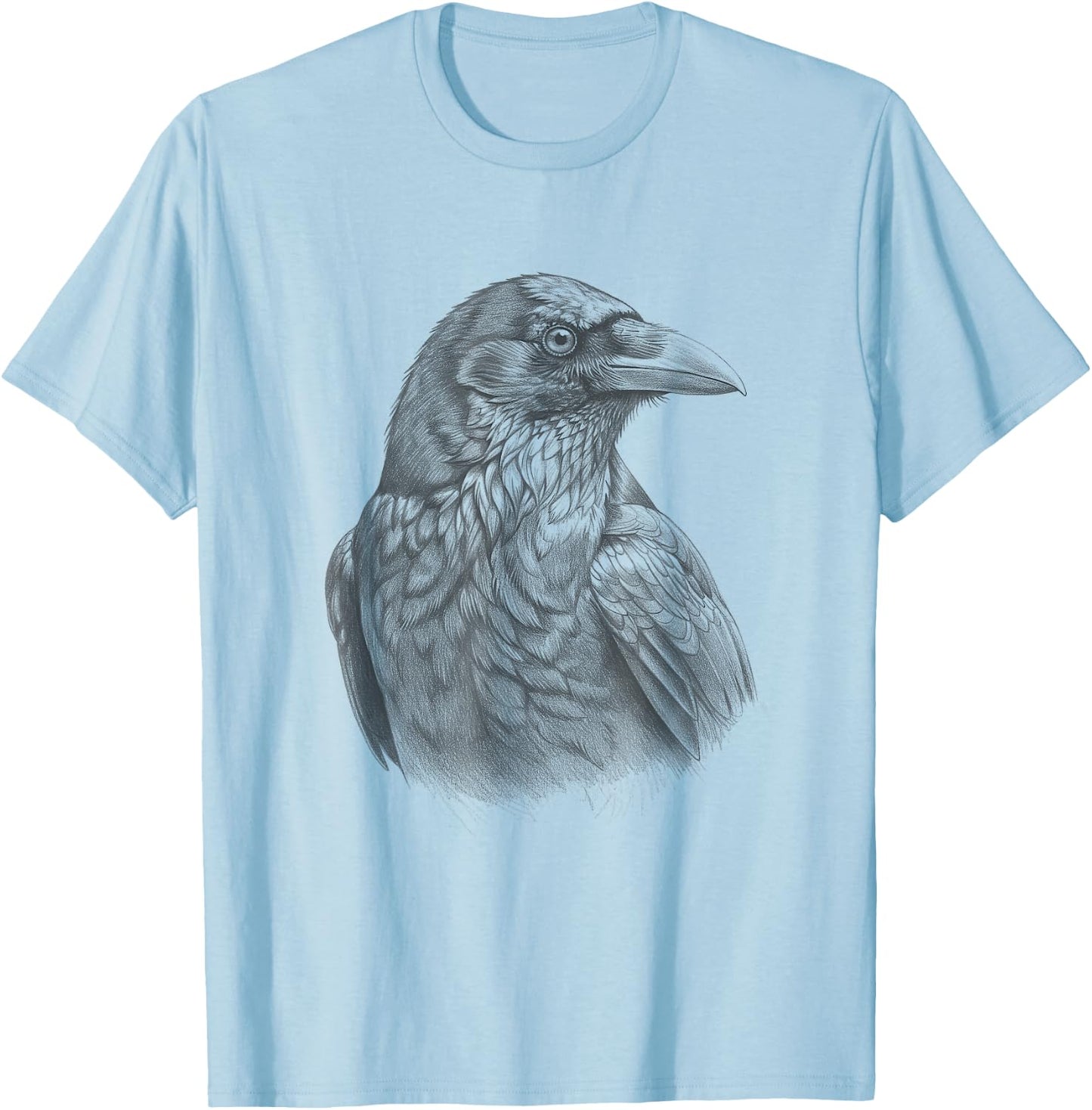 Vintage Crow Drawing Art Raven Design T-Shirt - T-Shirt | Light Blue