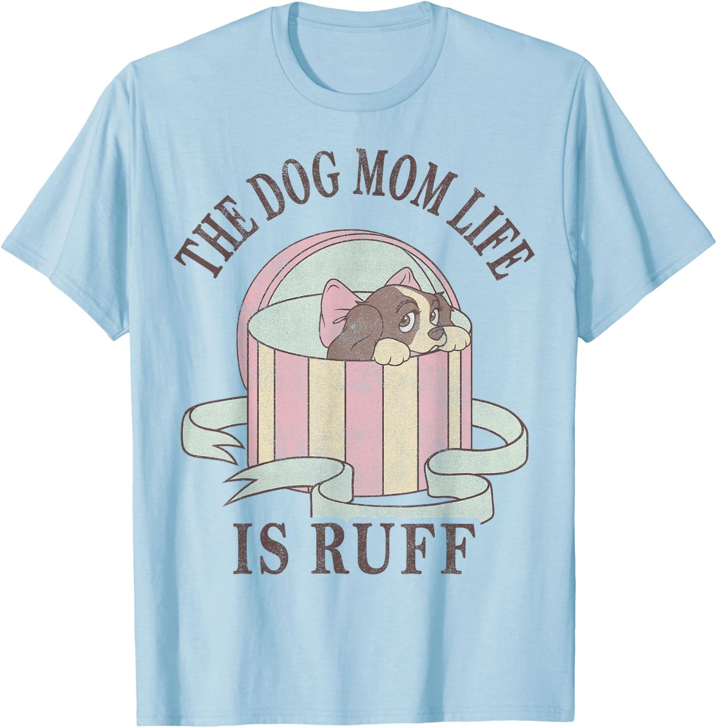 Disney Lady And The Tramp The Dog Mom Life Is Ruff T-Shirt - T-Shirt | Light Blue