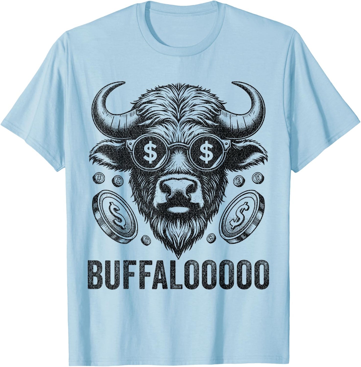 Lucky Buffalo Slot Machine BUFFALOOOOO Gambling T-Shirt - T-Shirt | Light Blue