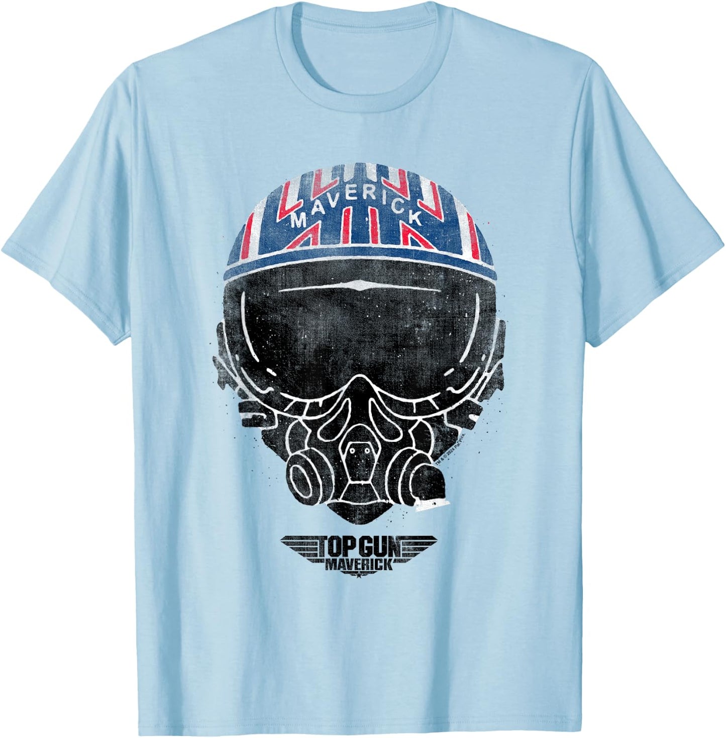 Top Gun Maverick Helmet , grey, S T-Shirt - T-Shirt | Light Blue