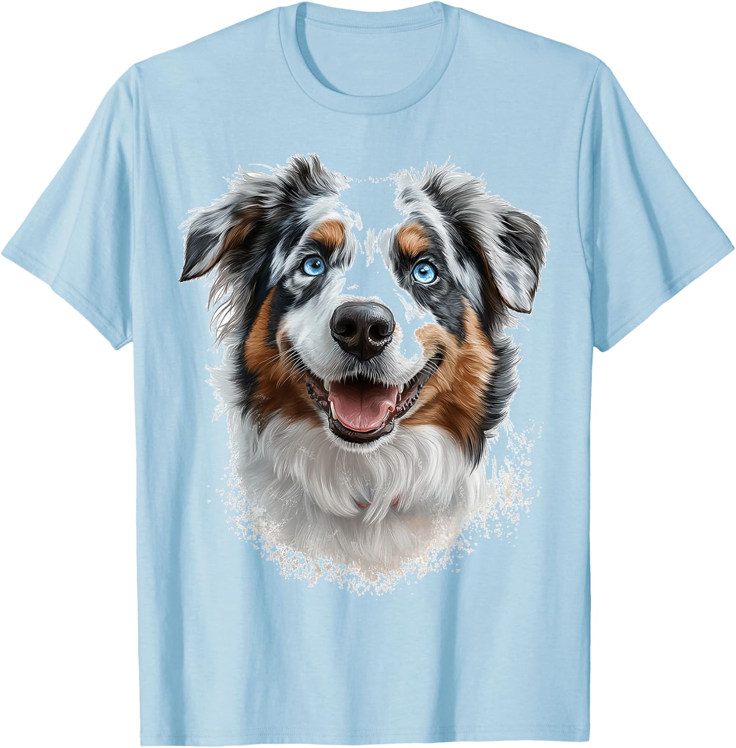 Australian Shepherd Dog Motif Pet Art Australian Shepherd Women Kids T-Shirt - T-Shirt | Light Blue