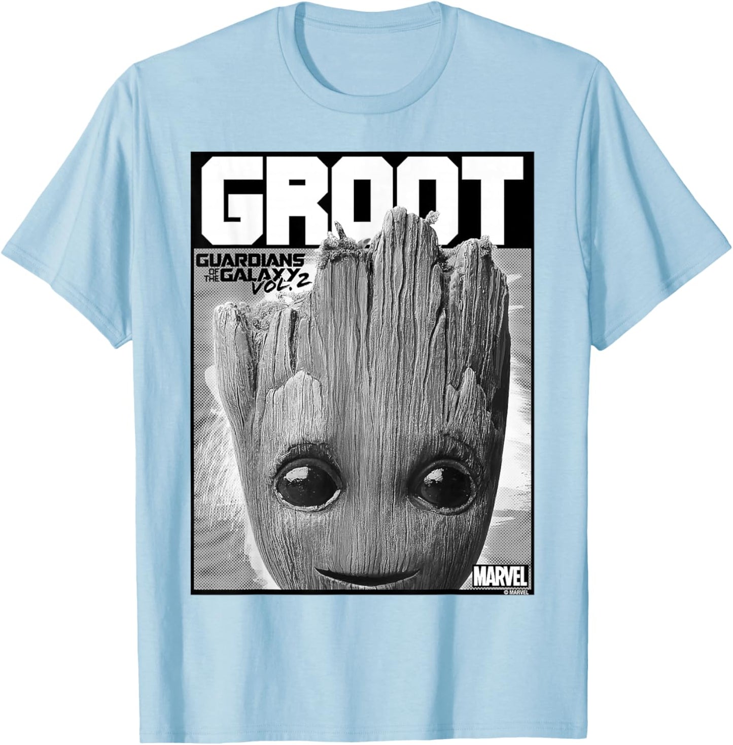 Marvel Guardians Vol. 2 Baby Groot Close-Up C2 T-Shirt - T-Shirt | Light Blue