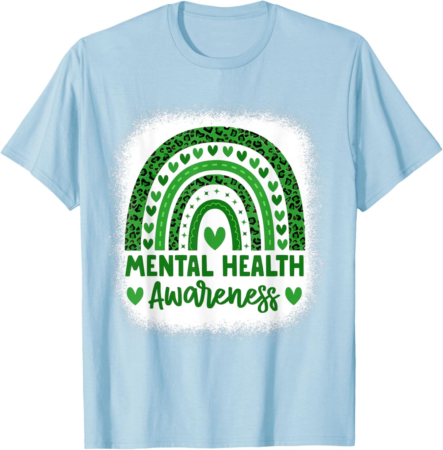 Mental Health Awareness Green Ribbon Women Mental Health T-Shirt - T-Shirt | Light Blue