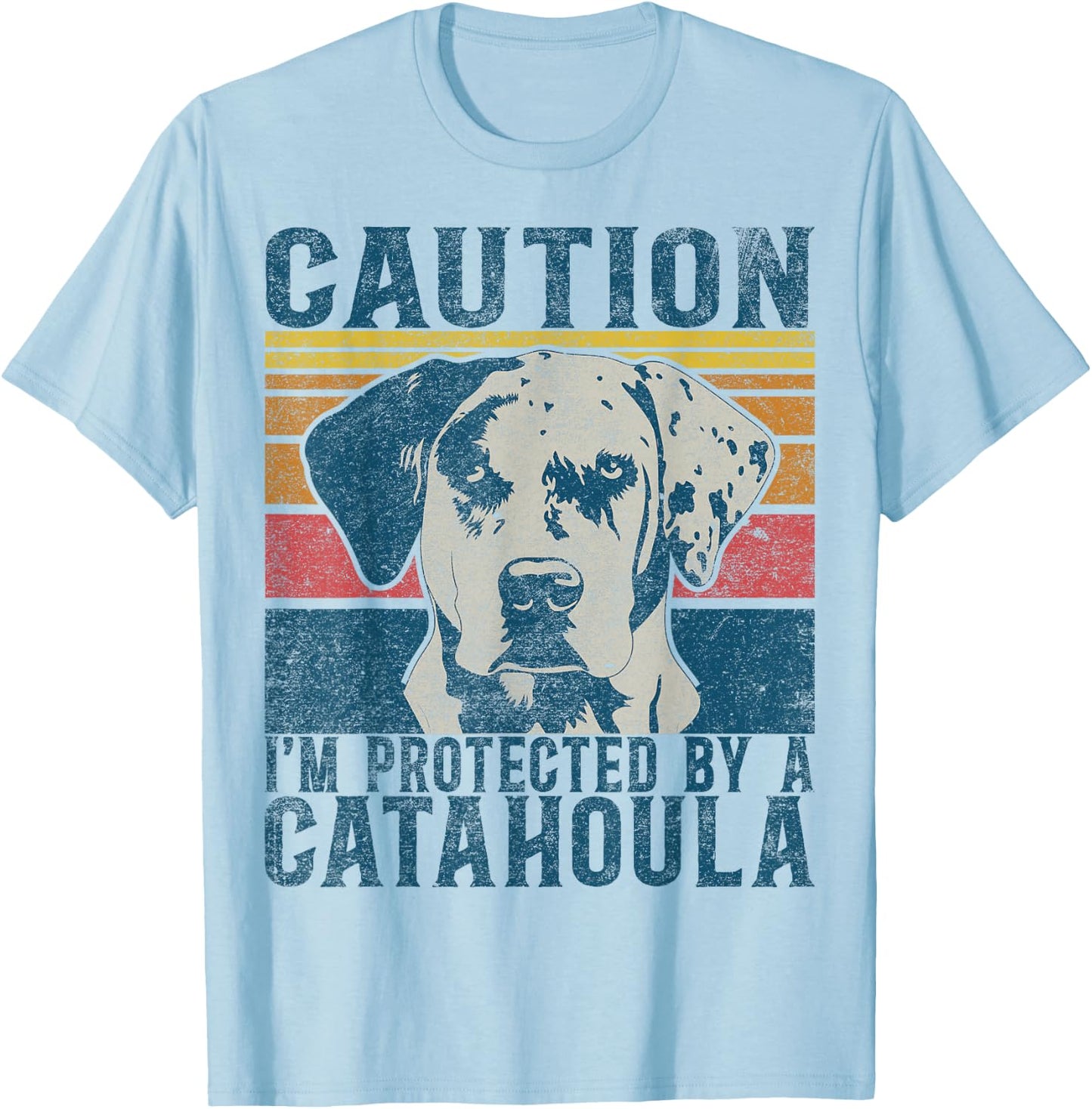 Louisiana Catahoula Leopard Dog Collar Louisiana State Dog T-Shirt - T-Shirt | Light Blue