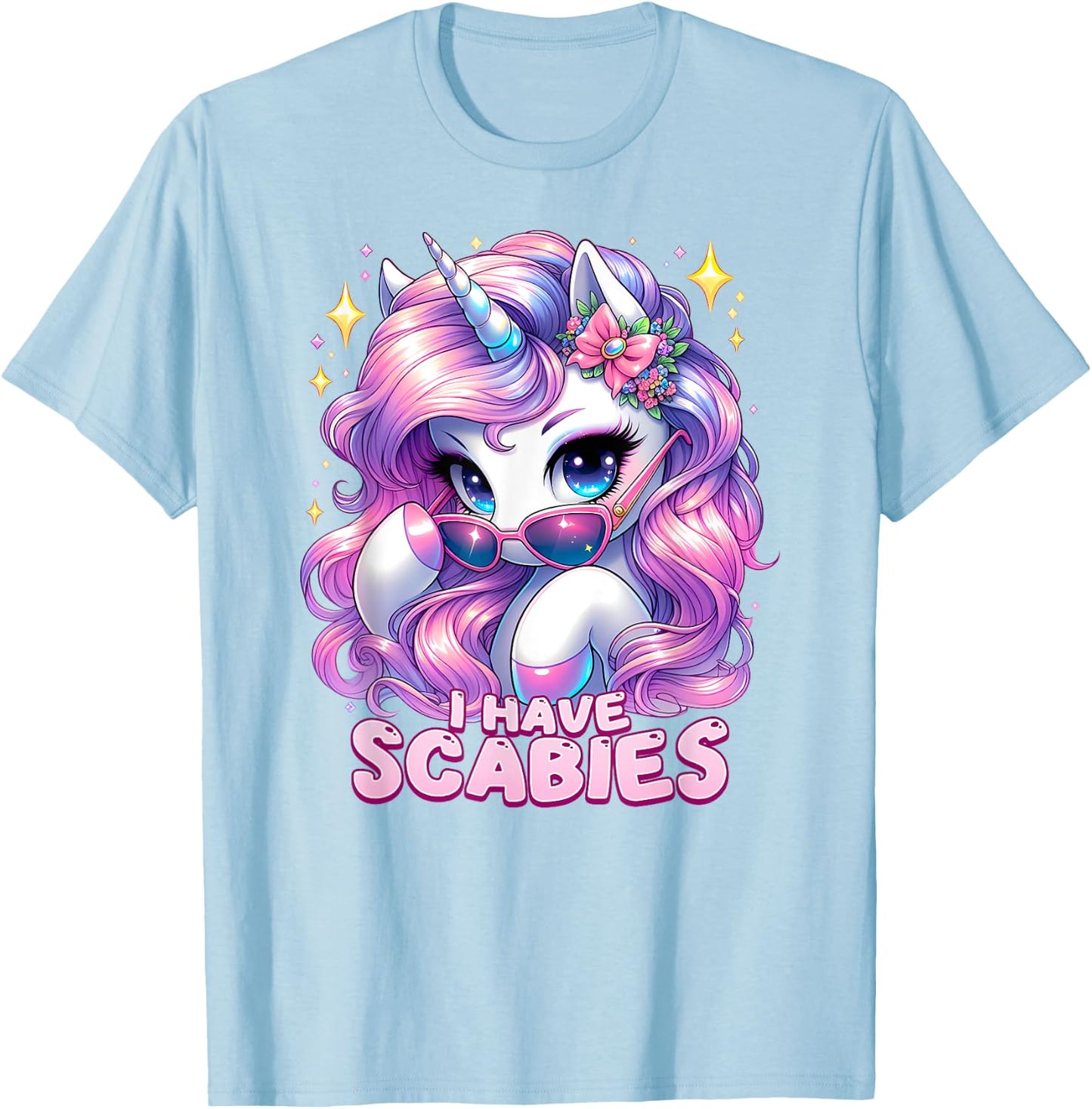 I HAVE SCABIES Unhinged Adult Humor Embarrassing Gag Gift T-Shirt - T-Shirt | Light Blue