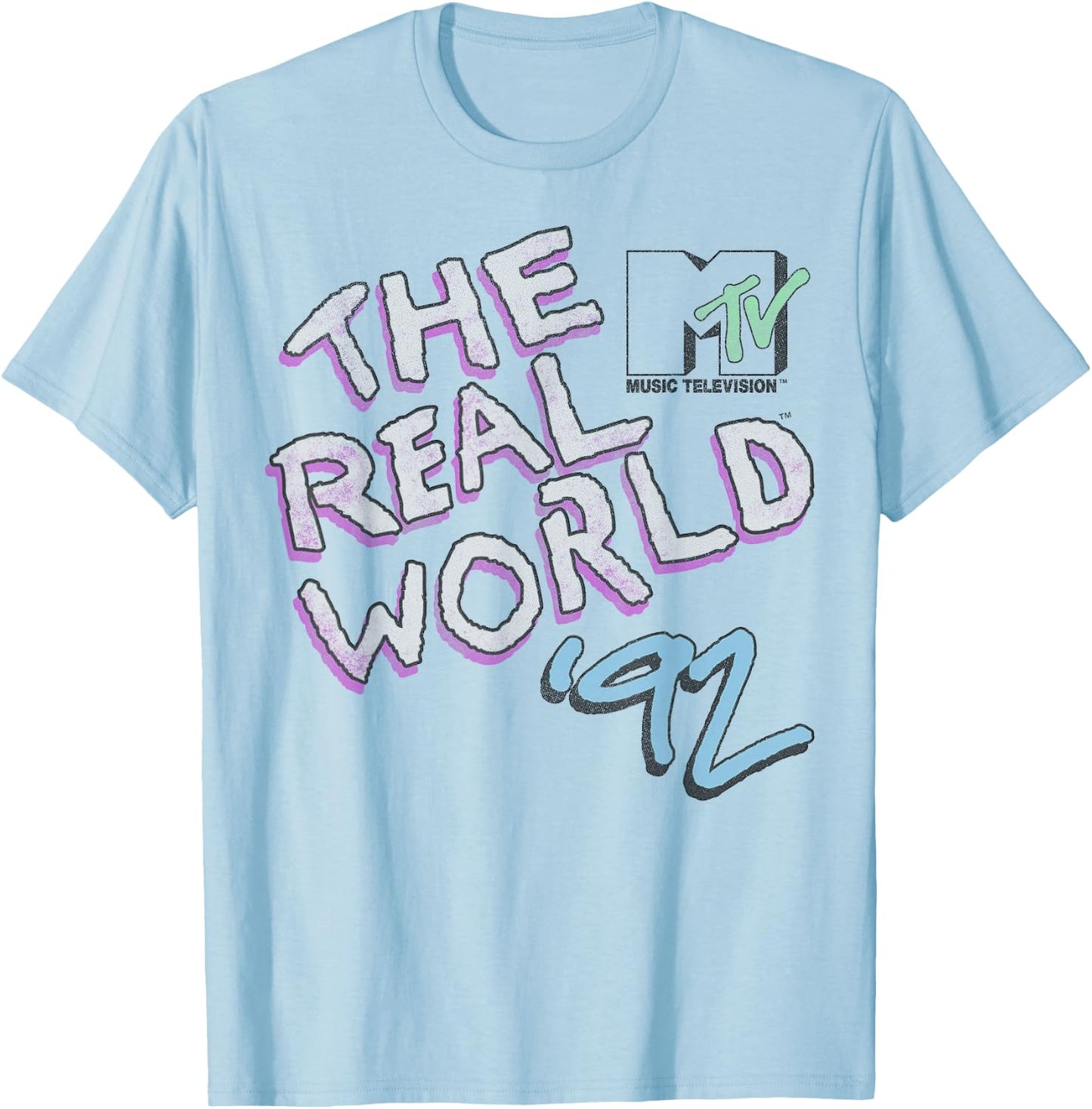 MTV The Real World '92 Vintage Logo T-Shirt - T-Shirt | Light Blue