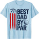 Golf Best Dad by Par Golfer Daddy American Flag Father's Day T-Shirt - T-Shirt | Light Blue