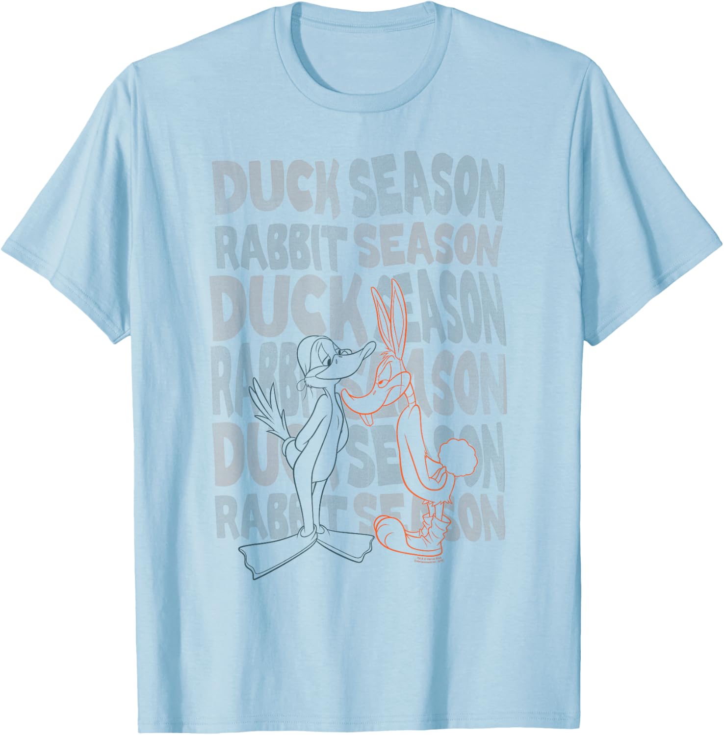 Looney Tunes Duck Season Rabbit Season T-Shirt - T-Shirt | Light Blue