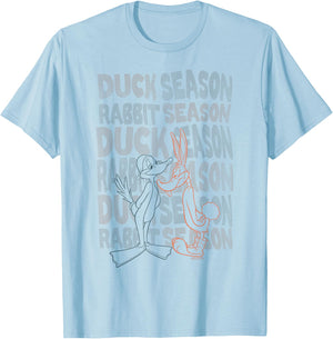 Looney Tunes Duck Season Rabbit Season T-Shirt - T-Shirt | Light Blue