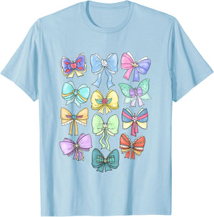 Disney Princess Cute Ribbons and Bows Pastel Colors Logo T-Shirt - T-Shirt | Light Blue