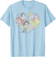 Disney Princess Valentine's Day Vintage Heart Group Shot T-Shirt - T-Shirt | Light Blue