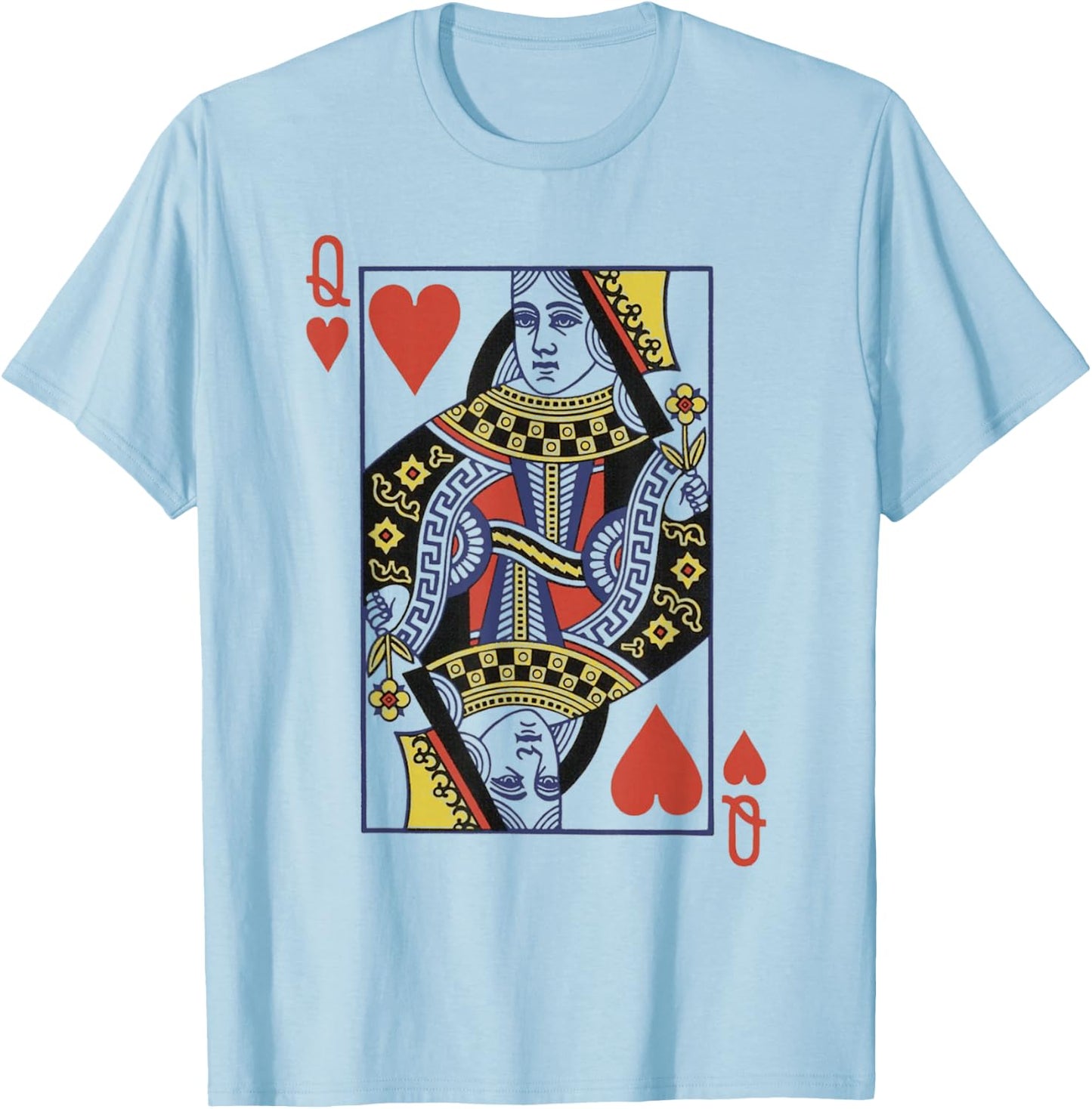 Queen Of Hearts Valentines Day Cool V-Day Couple Matching T-Shirt - T-Shirt | Light Blue