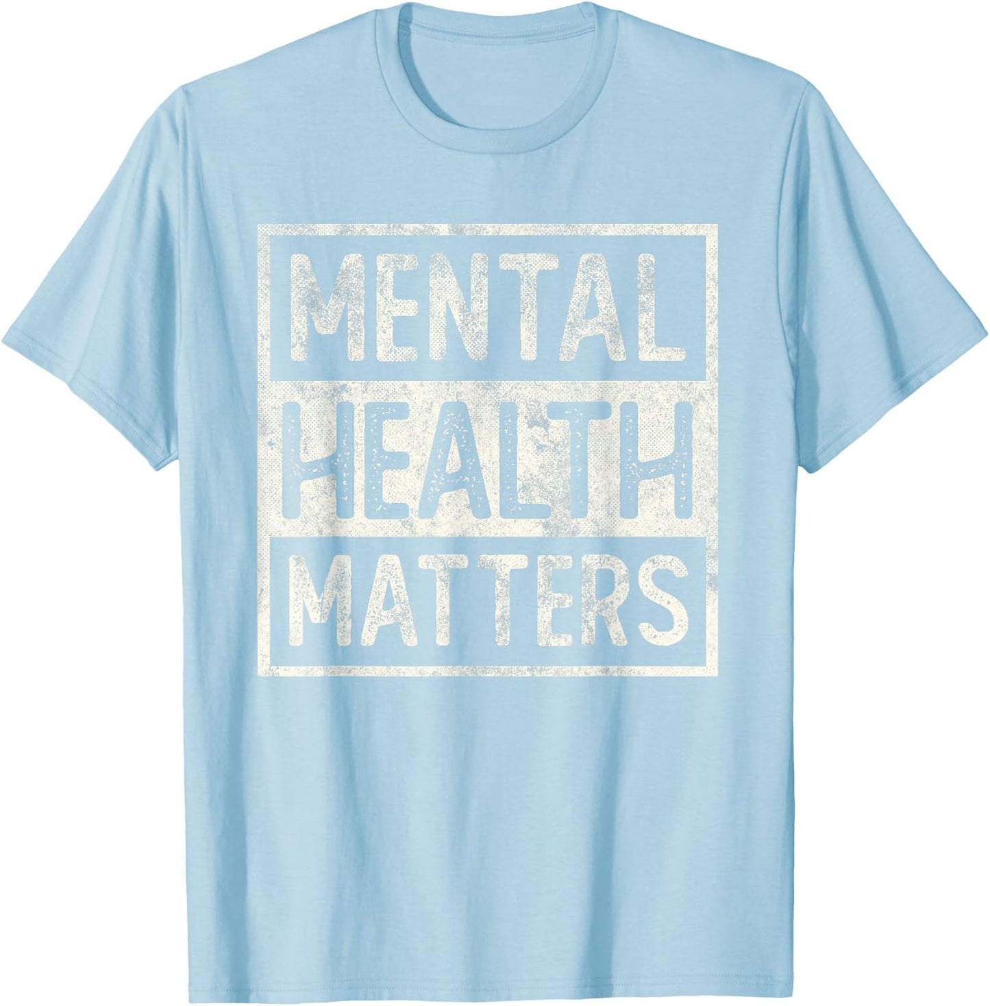 Vintage MENTAL HEALTH MATTERS Behavioral Counselor Team T-Shirt - T-Shirt | Light Blue