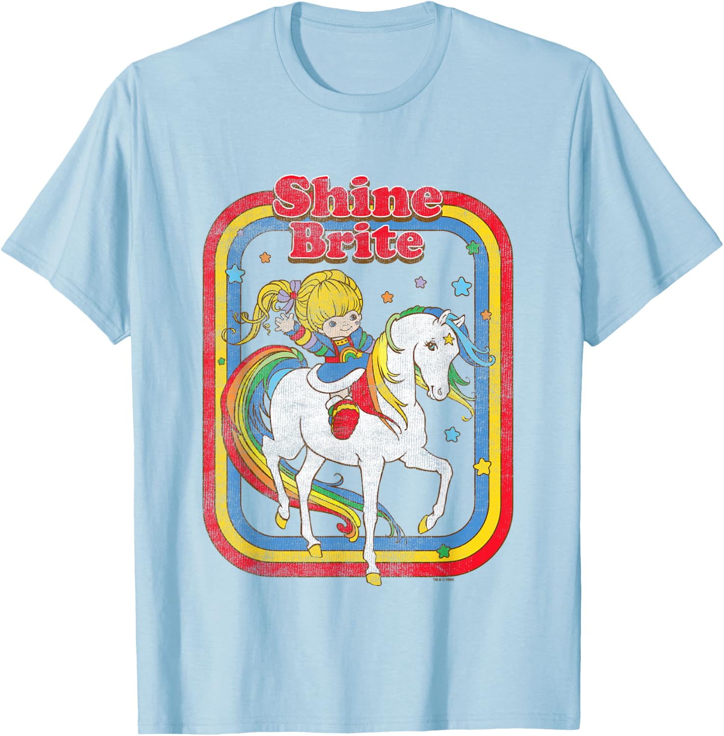 Rainbow Brite & Starlite Shine Bright BFF's , White T-Shirt - T-Shirt | Light Blue