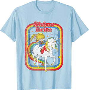 Rainbow Brite & Starlite Shine Bright BFF's , White T-Shirt - T-Shirt | Light Blue