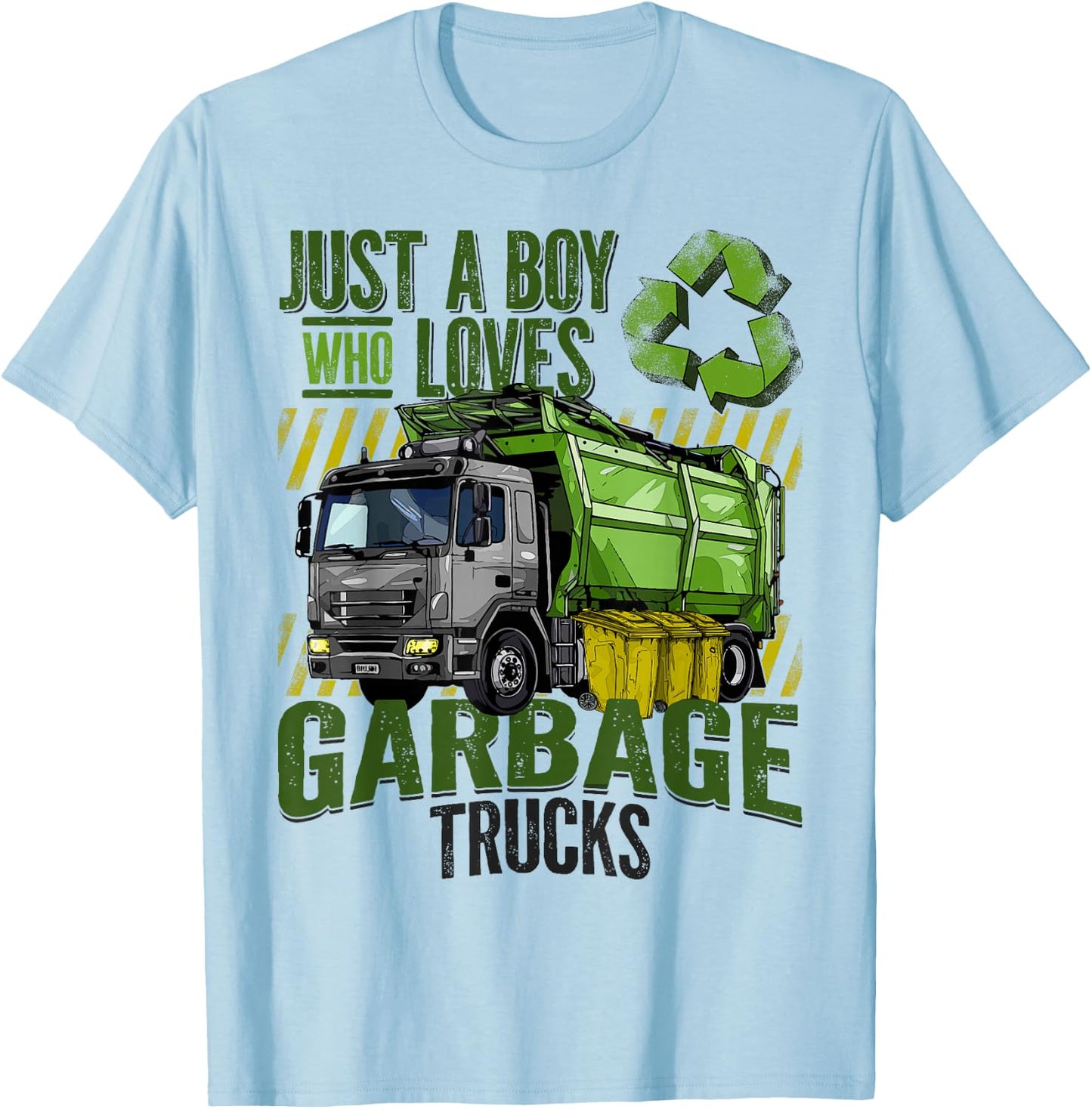 Just A Boy Who Loves Garbage Trucks for Garbage Truck Lover T-Shirt - T-Shirt | Light Blue