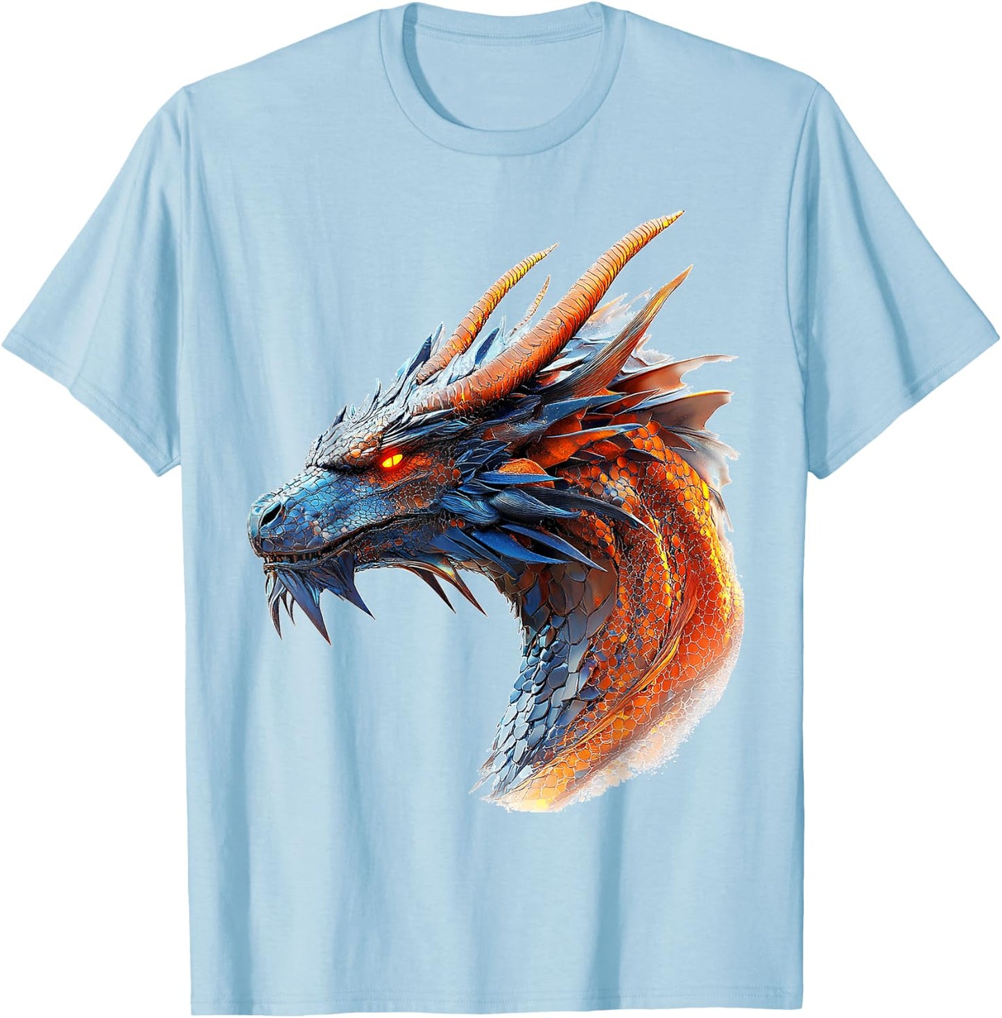 Dragon Drake Mythical Illustration Dragon Drake , white, S T-Shirt - T-Shirt | Light Blue