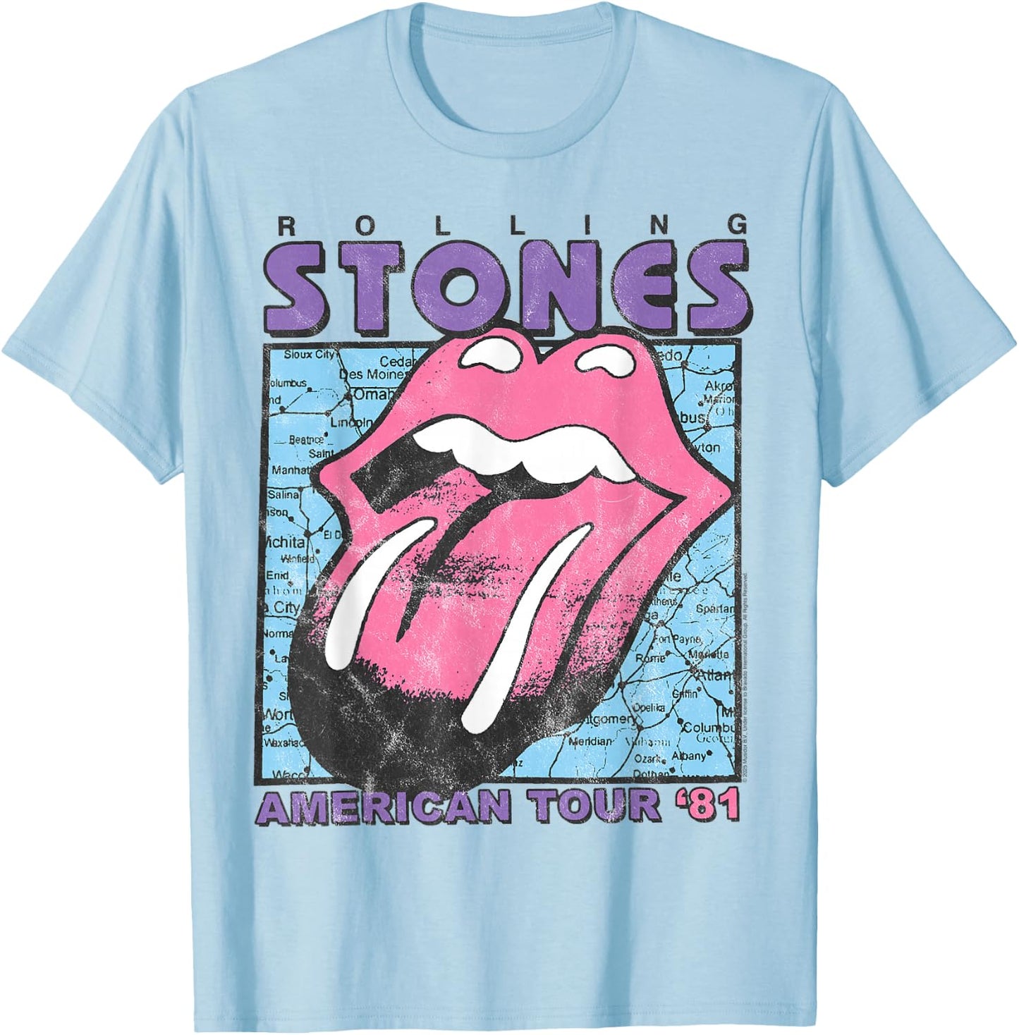 Official The Rolling Stones Tour 81 Grey for Vintage Fans T-Shirt - T-Shirt | Light Blue