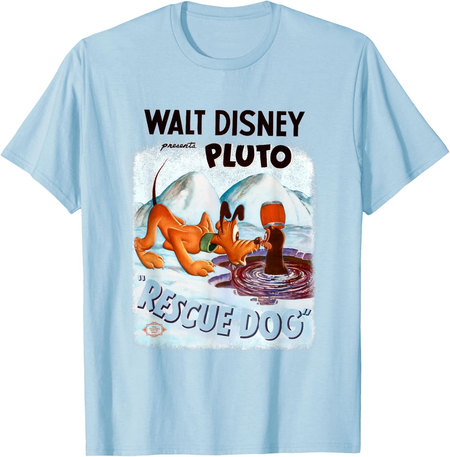 Disney Pluto Rescue Dog Salty the Seal Retro Vintage Classic T-Shirt - T-Shirt | Light Blue