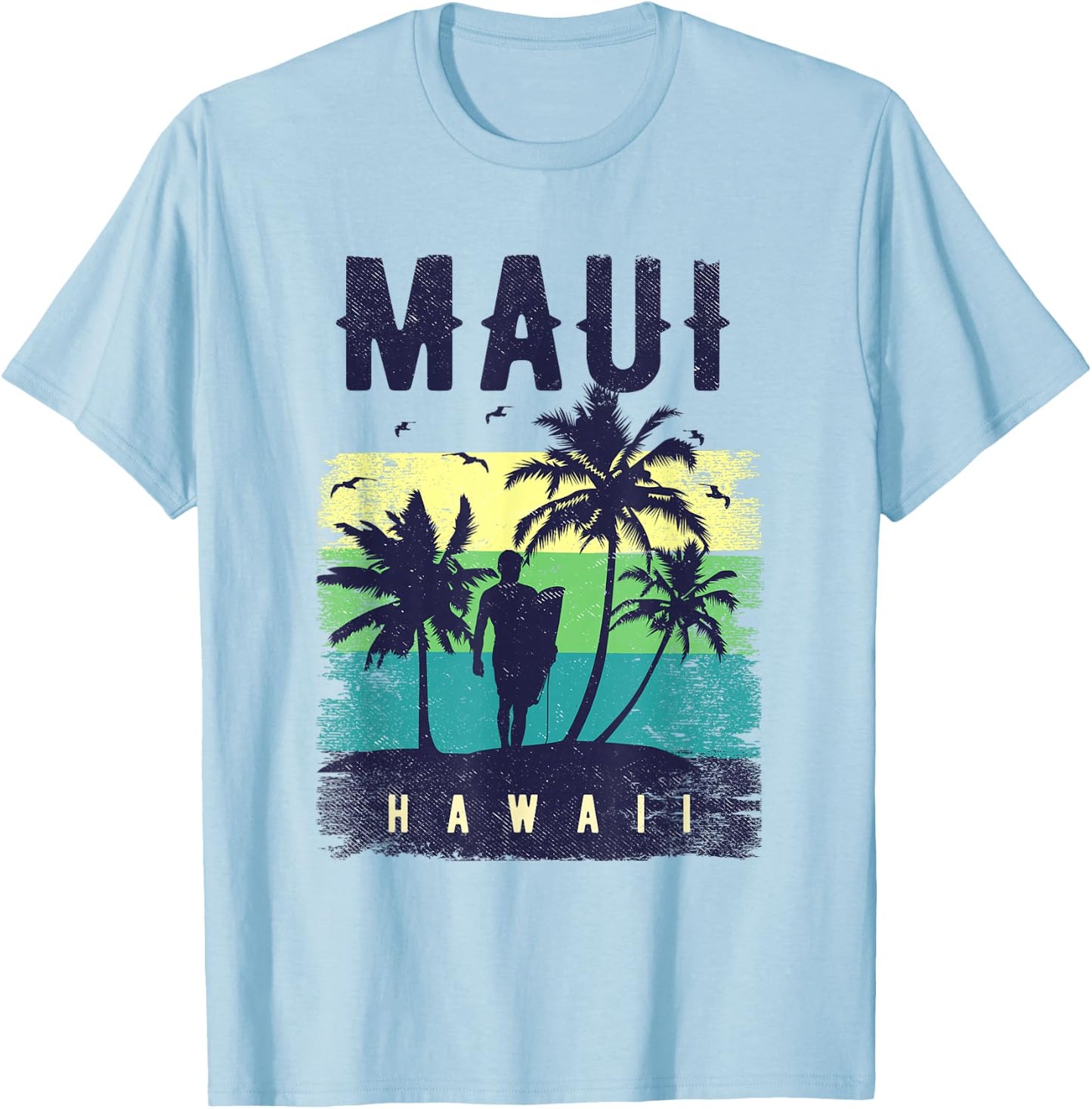 Maui Hawaii Shirt Herren Maui Surfer Damen Maui T-Shirt - T-Shirt | Light Blue