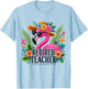Pink Flamingo Bird Lover Retired Teacher Retirement Gift T-Shirt - T-Shirt | Light Blue