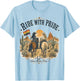 Funny Ride with Pride Lesbian Pride Western LGBTQ Cowgirl T-Shirt - T-Shirt | Light Blue