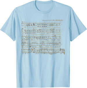 Handwritten Sheet Music of Polonaise by Chopin T-Shirt - T-Shirt | Light Blue