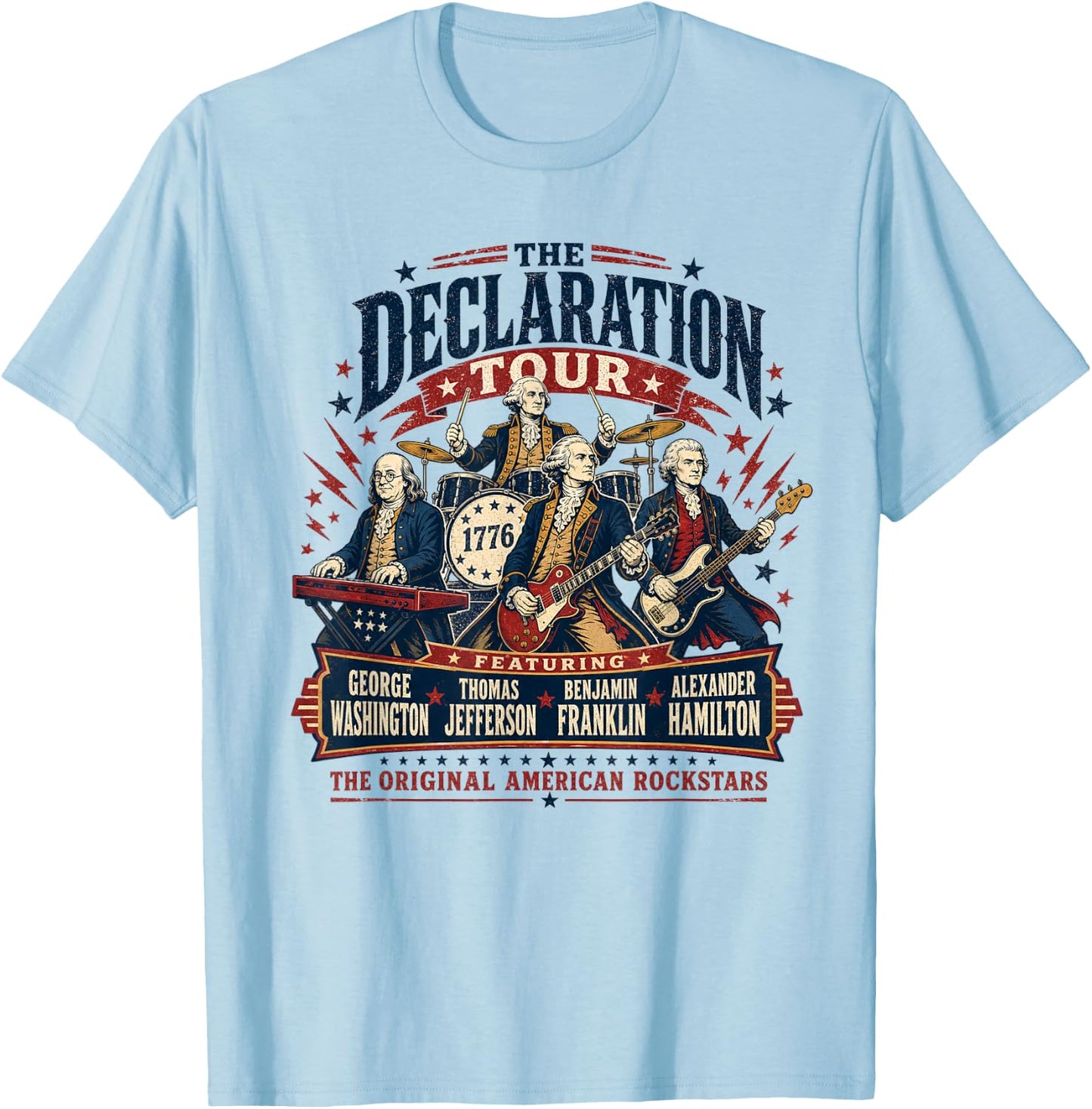 The Declaration Tour Original American Rockstars T-Shirt - T-Shirt | Light Blue