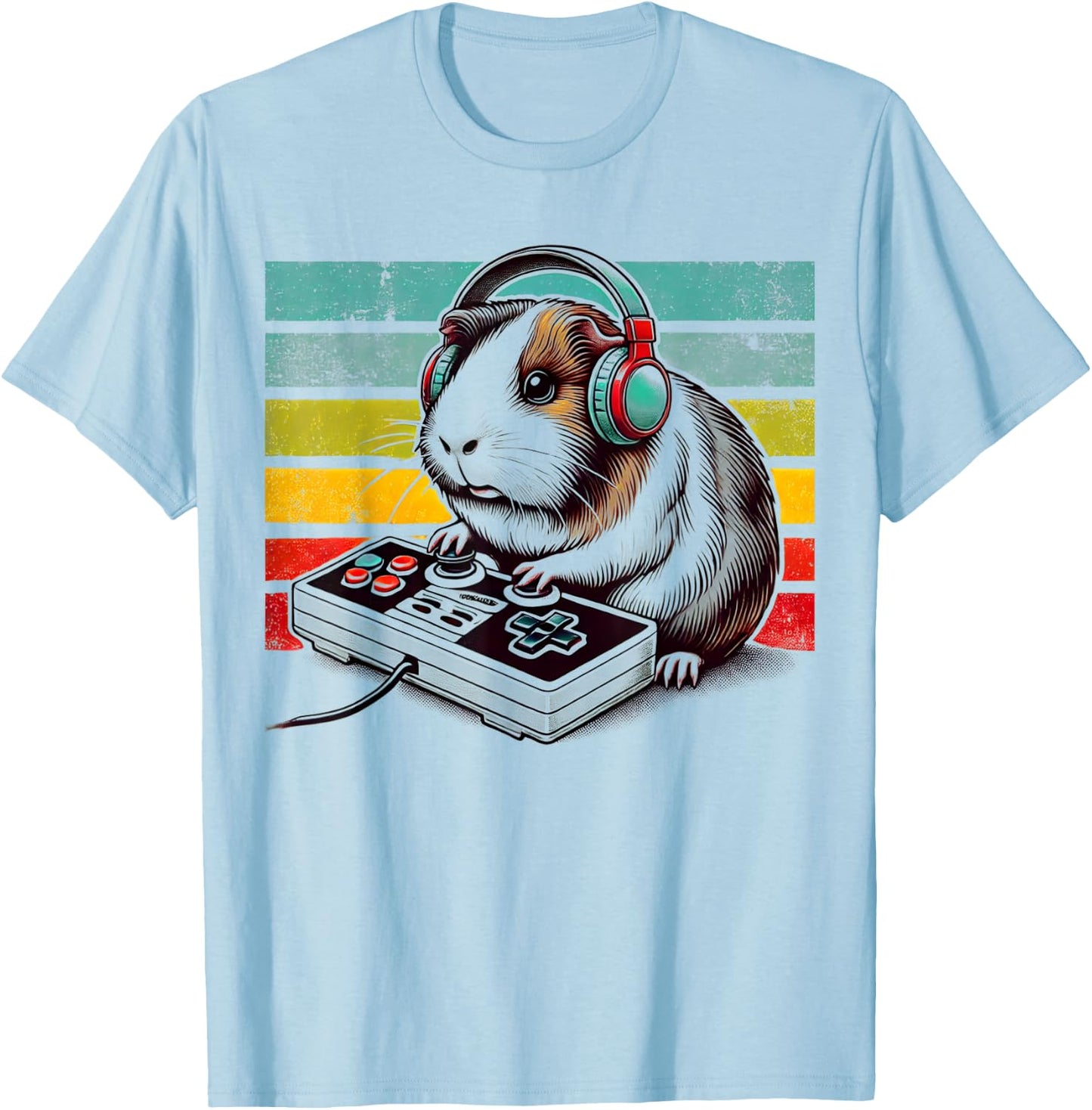 Guinea Pig Gamer - Video Gaming Animal Rodent Lover T-Shirt - T-Shirt | Light Blue