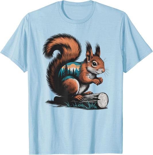 Squirrel Hunting Hiking Outdoor Camping Forest Men Women T-Shirt - T-Shirt | Light Blue