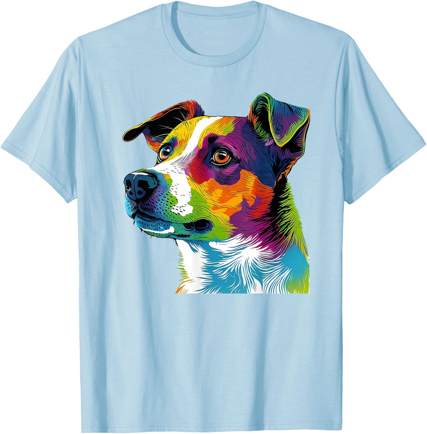 Cute Jack Russel Dog Colorful Jack Russel Mom T-Shirt - T-Shirt | Light Blue