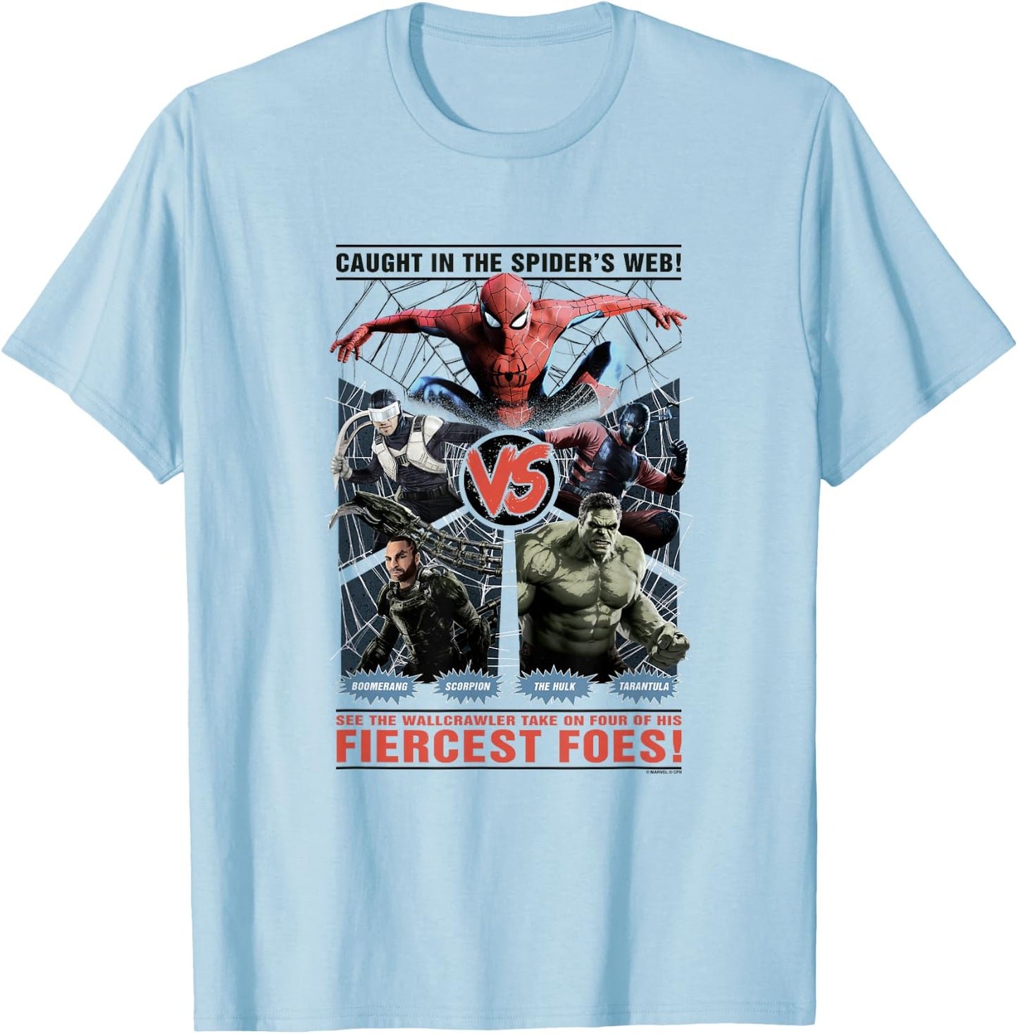 Marvel Spider-Man Day Spidey vs Fiercest Foes! T-Shirt - T-Shirt | Light Blue