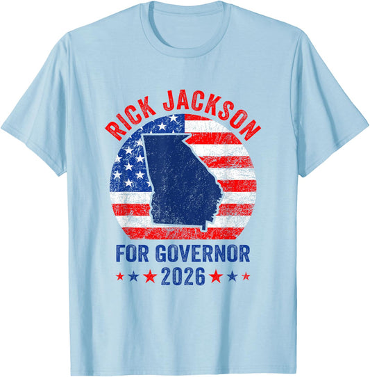 Rick Jackson for Georgia Governor 2026 Republican Campaign T-Shirt - T-Shirt | Light Blue