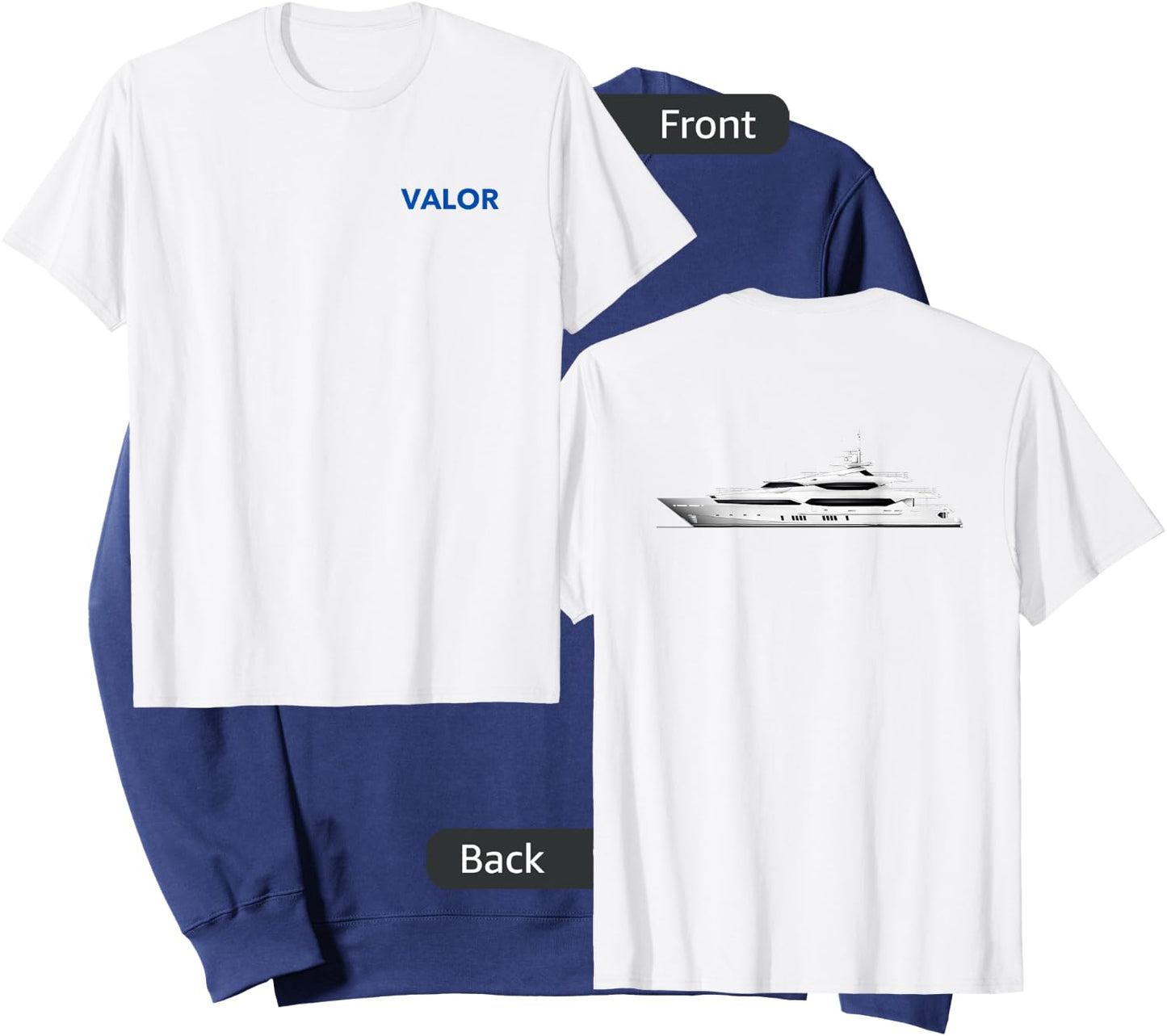 Valor Below the Deck Uniform shirt UPDATED with boat on back Sweatshirt - Sweatshirt | Navy