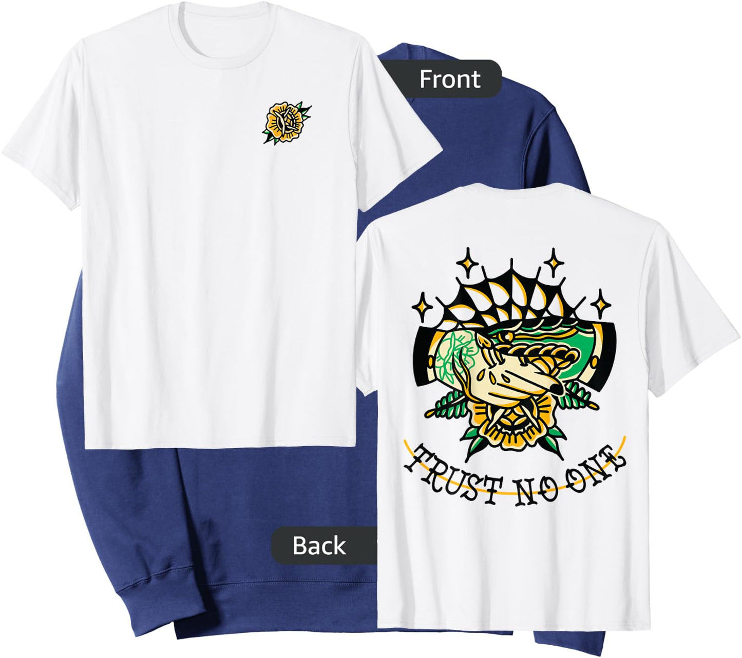 Trust No One Vintage Snake Traditional Tattoo Flash Graphic Sweatshirt - Sweatshirt | Navy