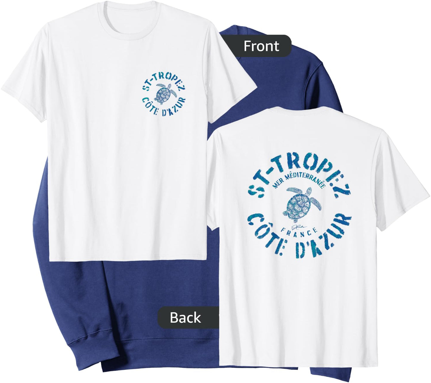 JCombs: Saint-Tropez, French Riviera, France, Sea Turtle Sweatshirt - Sweatshirt | Navy