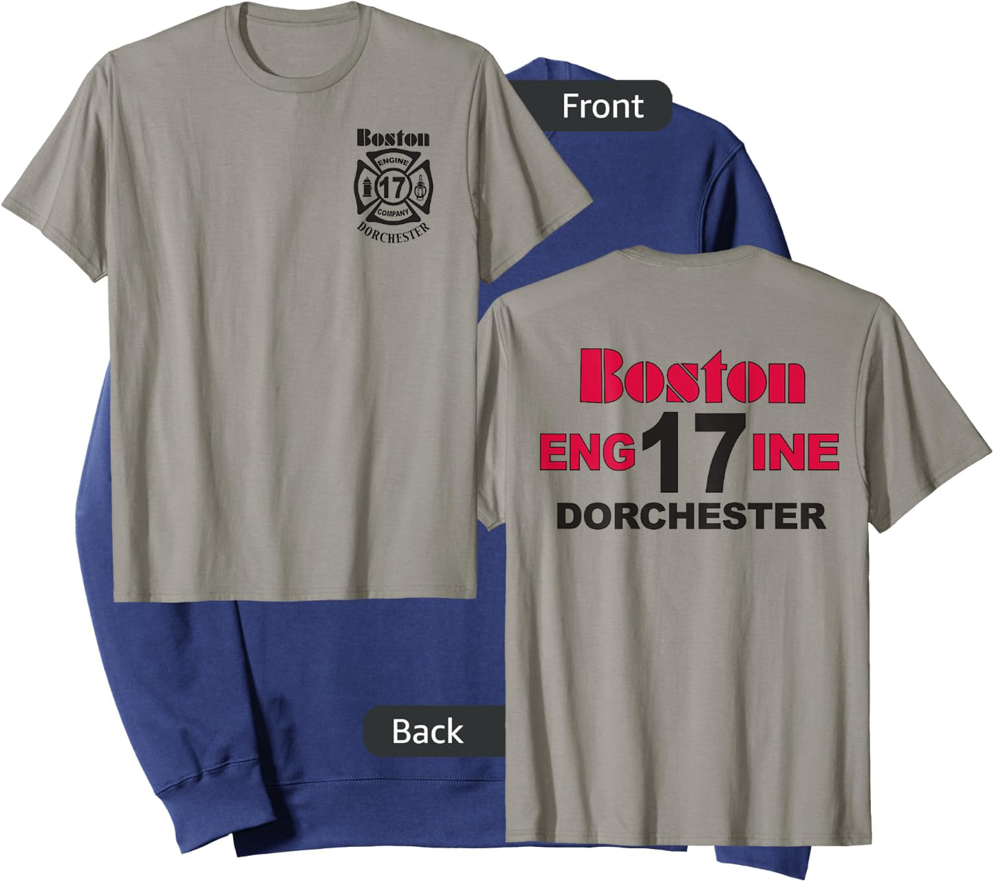 Boston Fire Department Engine 17 Dorchester - Dark Graphics Sweatshirt - Sweatshirt | Navy