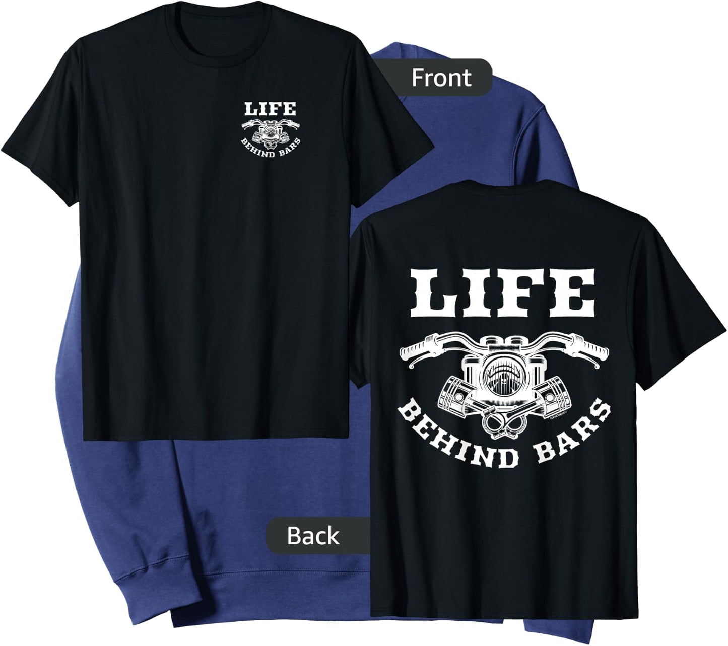 Life Behind Bars Motorcycle Biker 2 sides Sweatshirt - Sweatshirt | Navy